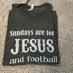 Sundays are for Jesus and Football bella canvas V neck size XL